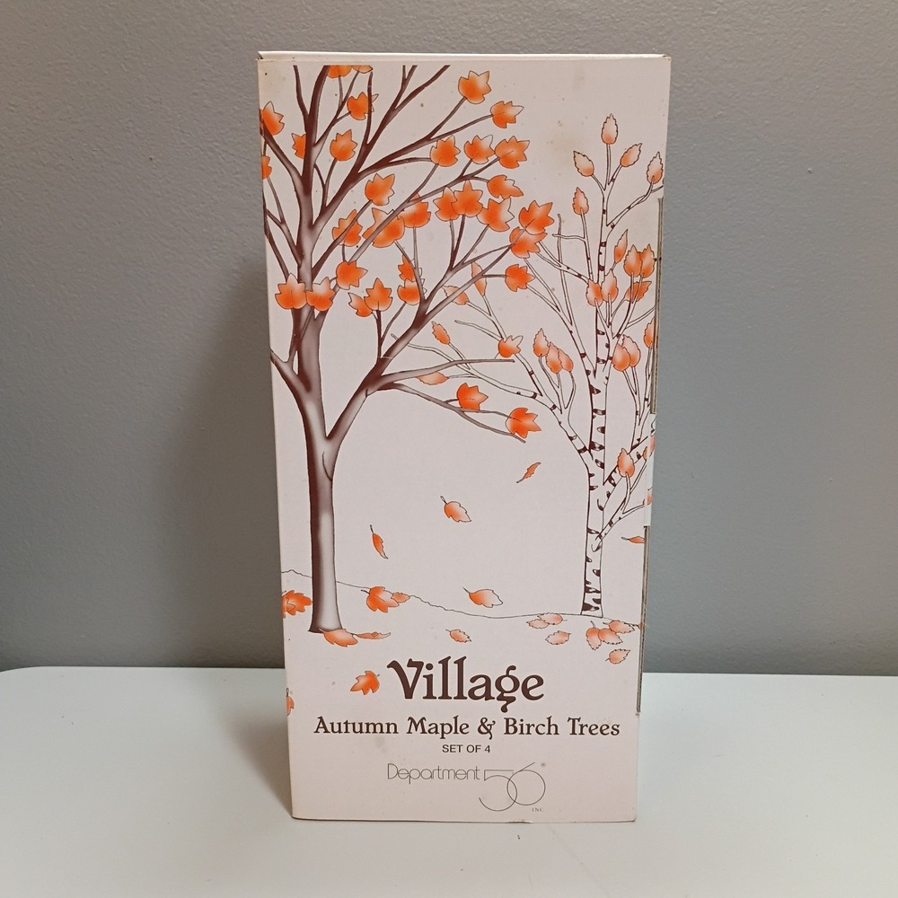 Department 56 Autumn Maple & Birch Trees Set Of 4 Village Collectibles New Fall